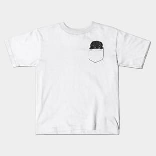 Cute Black Pug In Pocket Kids T-Shirt